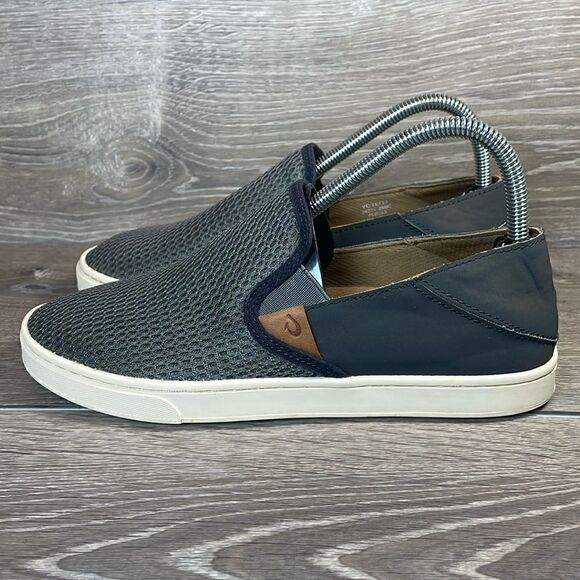 Olukai Pehuea Slip On Gray Women’s Size 7.5 Mesh Collapsible Heel Sneakers - Picture 3 of 11